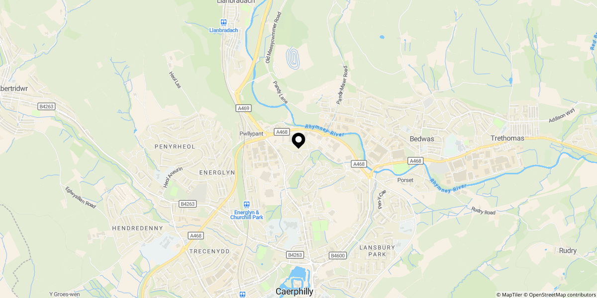 Approximate location of Waun Draw, Caerphilly, CF83 3SL
