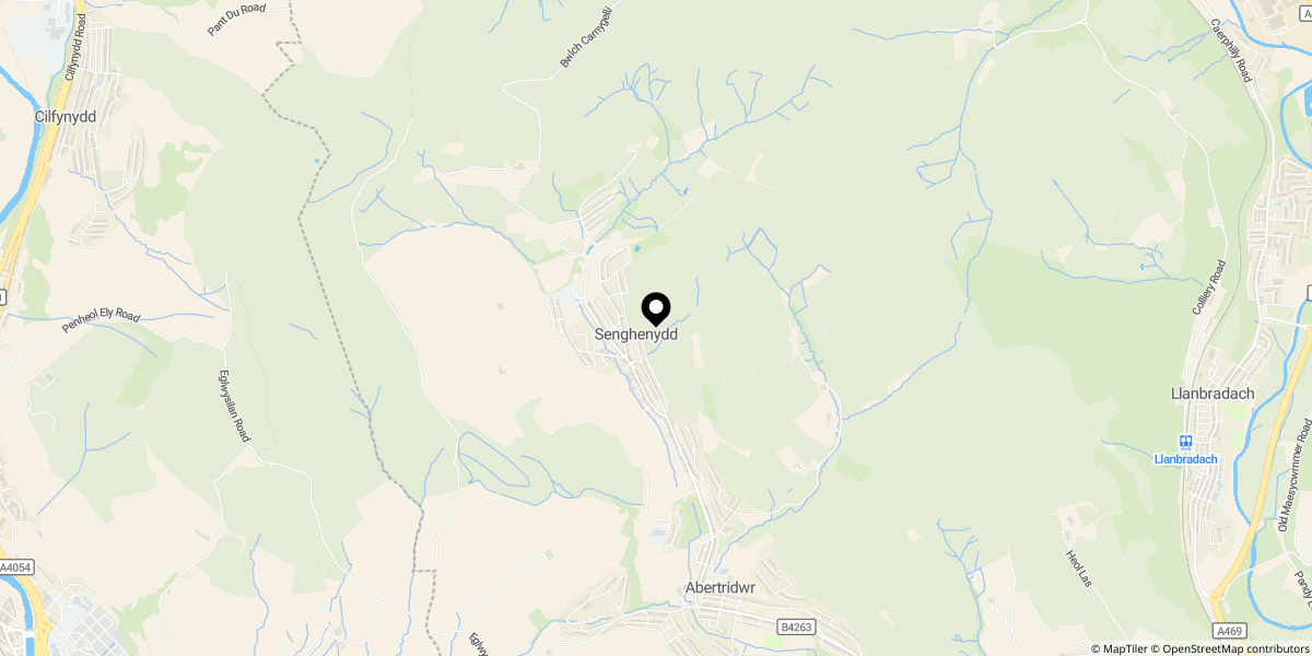 Approximate location of Commercial Street, Senghenydd, CF83 4GZ