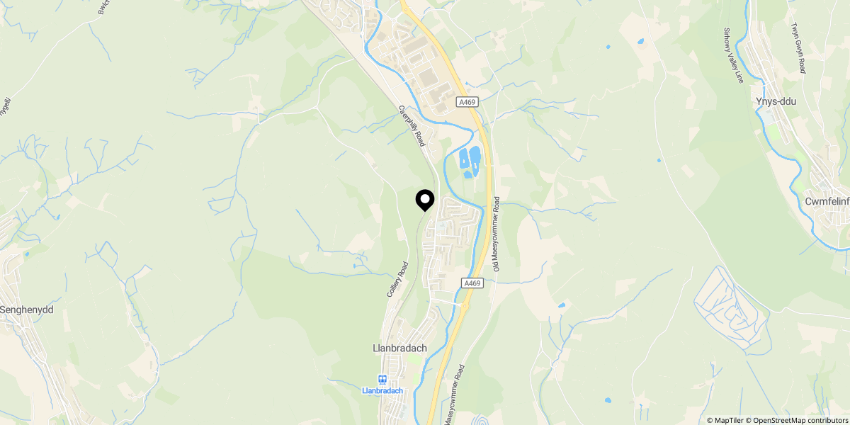 Approximate location of Bluebell View, Llanbradach, Caerphilly, CF83 3GU