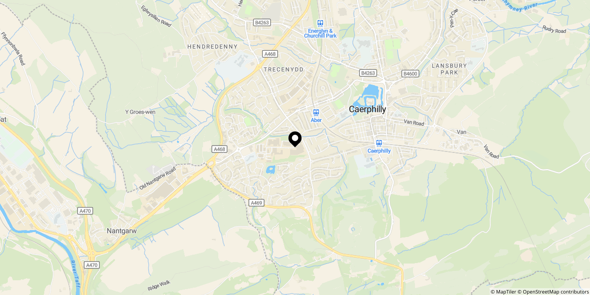 Approximate location of St. Donats Court, Caerphilly, CF83 1DF