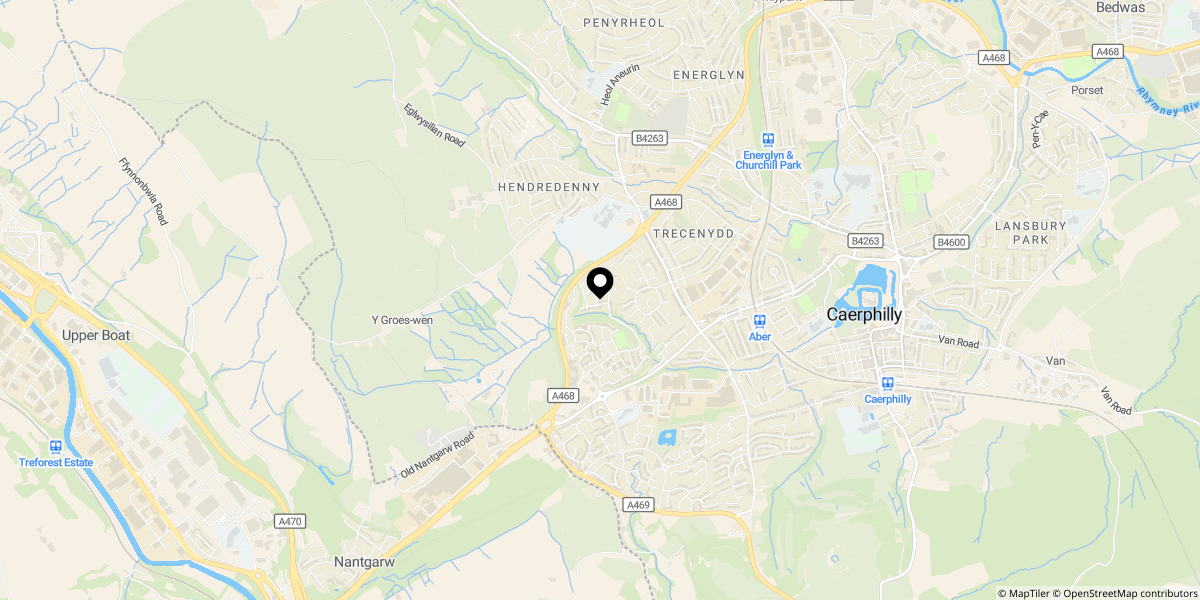 Approximate location of Sword Hill, Castle Maen, Caerphilly, CF83 2AG