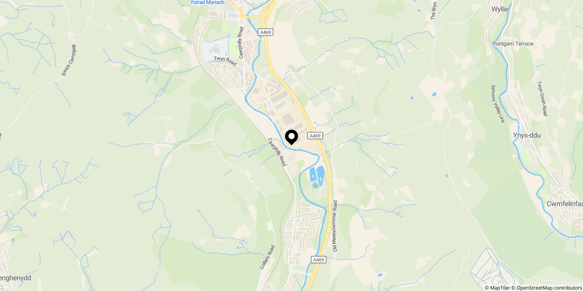 Approximate location of Coed Y Pia, Llanbradach, Caerphilly, CF83 3PT