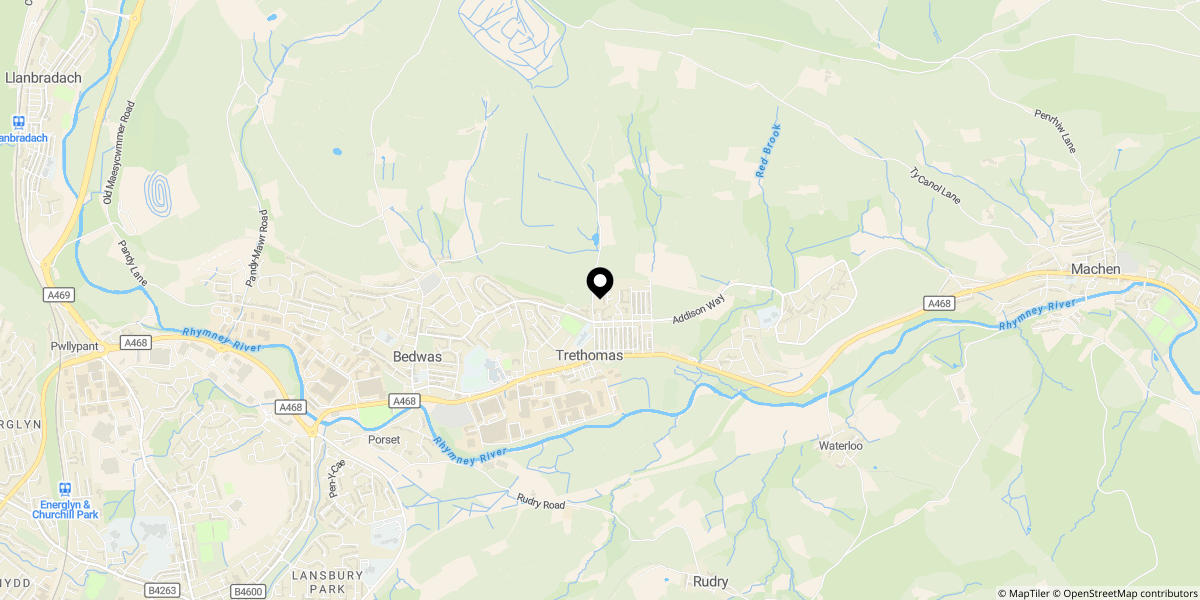 Approximate location of Coronation Street, Trethomas, Caerphilly, CF83 8DL