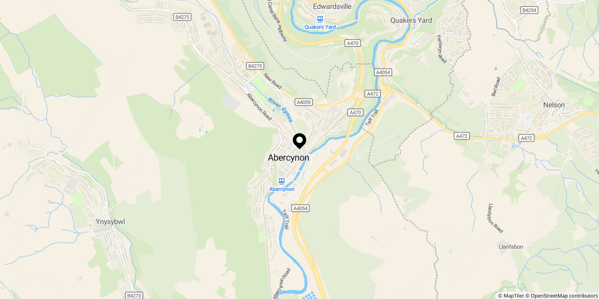 Approximate location of Station Road, Abercynon, Mountain Ash, CF45 4TA
