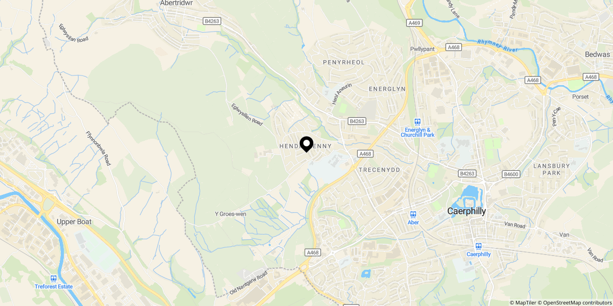 Approximate location of Conway Court, Caerphilly, CF83 2TL
