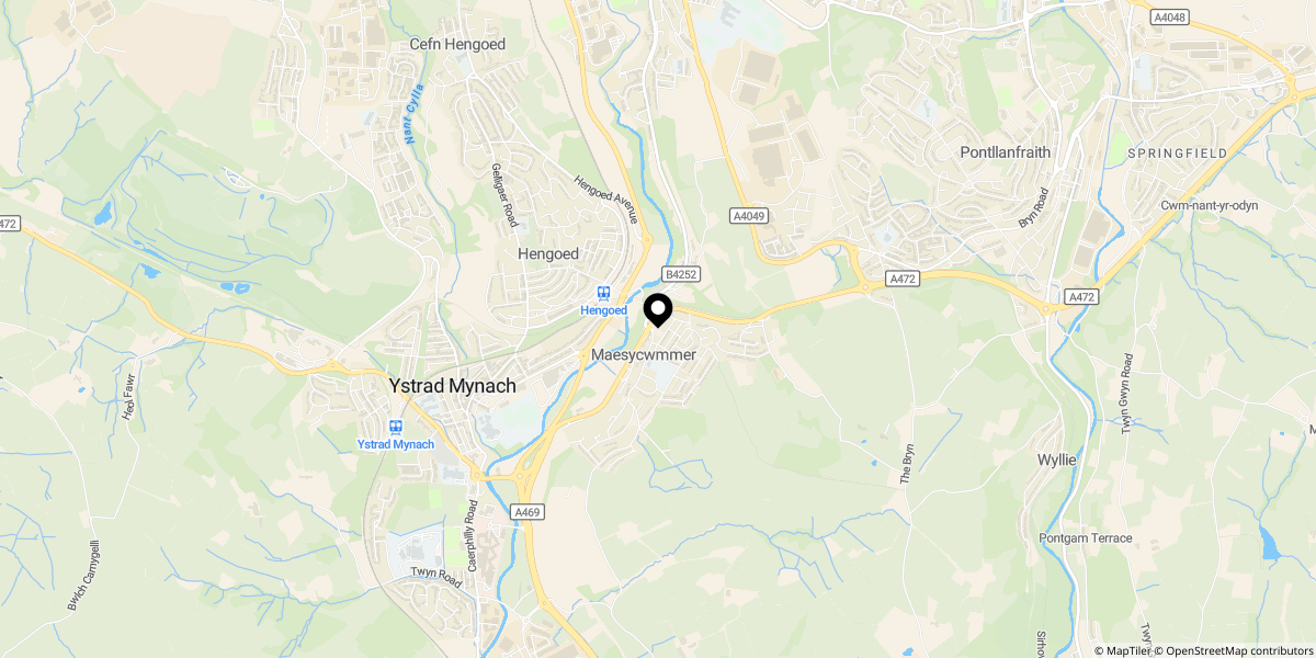 Approximate location of Main Road, Maesycwmmer, Hengoed, CF82 7RP
