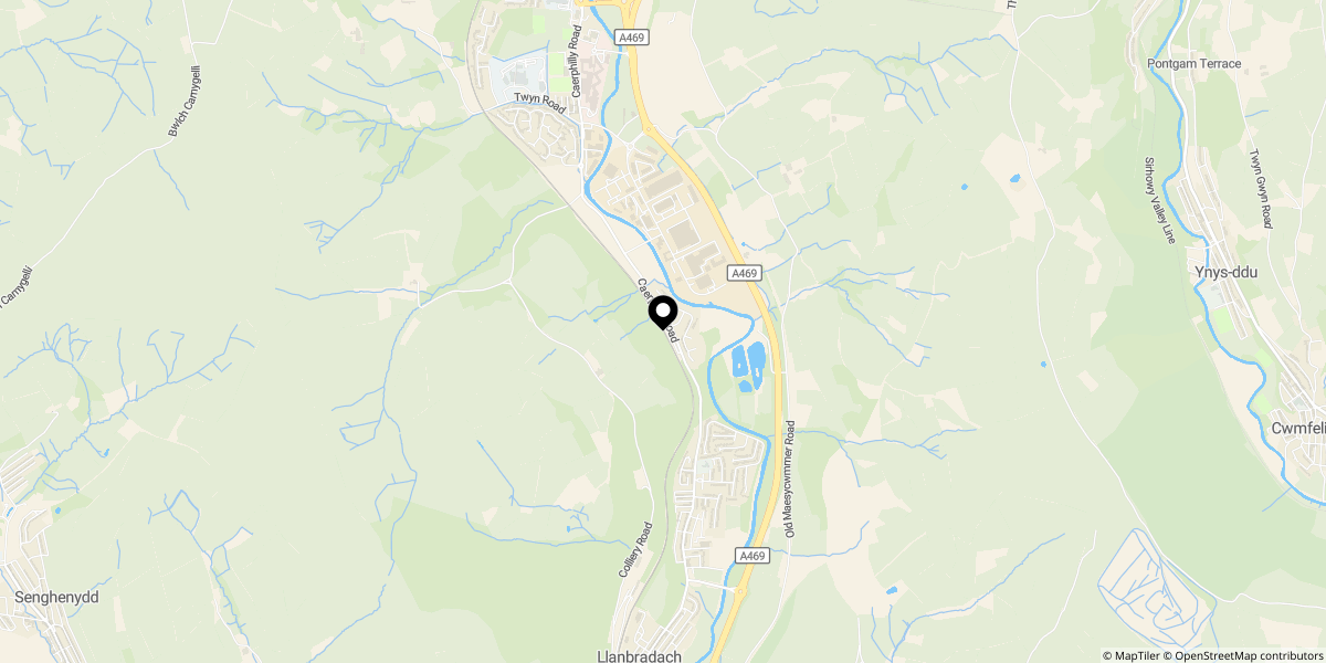 Approximate location of Dan-y-Darren, The Rise, Llanbradach, Caerphilly, CF83 3PU