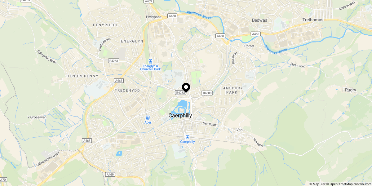 Approximate location of Pontygwindy Road, Caerphilly, CF83 3AD
