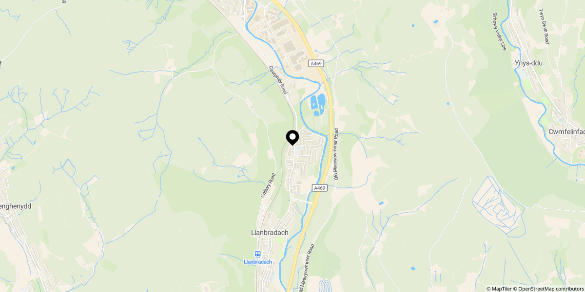 Approximate location of Glyn Bedw, Cwm Las Estate, Llanbradach, Caerphilly, CF83 3PG