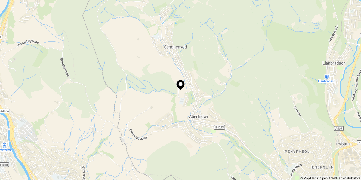 Approximate location of Ty'N Y Parc, Abertridwr, Caerphilly